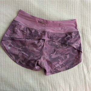 Lululemon Speed Up Pink Camo Shorts
